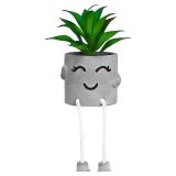 Zerzsy Artificial Succulents in Cement Pots