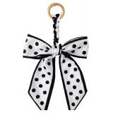 Initial Bowknot Keychain with Polka Dot&Leopard