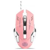 Game Wired Mouse Glow Esports Mute Mouse Pink