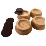 Walnut Wood Furniture Risers - 1', 4 Pack