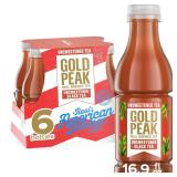 Gold Peak Tea, Unsweet Tea, 16.9 fl oz, 6 Pack