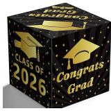 OHOME Black Gold Graduation Card Box 2026
