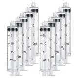 Plastic Syringe Luer Lock 20ml 10pcs