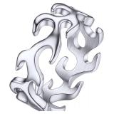 Sz 8 PROSTEEL Flame Ring - Stainless Steel Men