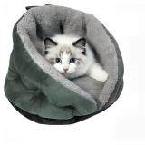 Small Cat Bed for Cats - 18' Grey, Anti-Slip