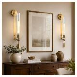 $185 LIGHTLAND Gold Wall Sconces, 28' Fixture