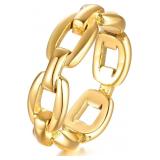 6-VNOX 18K Gold Plated/Silver Cuff Ring