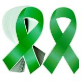 Green Ribbon Paper Card Cutouts (150)