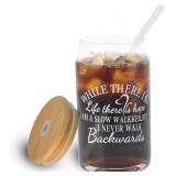 18oz Drinking Glass Cups with Bamboo Lids