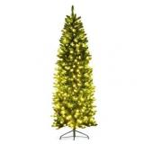 $250 Costway 7ft Pre-lit Pencil Christmas Tree