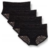 MEDIUM 4Ct Amazon Essentials Lace Hipster Underwea