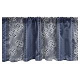 Lunarable Floral Valance, 54x18' White/Blue