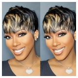 Pixie Cut Wig Human Hair Short Pixie F1B27/30