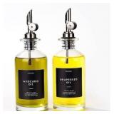habqo Olive Oil and Vinegar Dispenser With Wooden