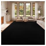 $120 qulint Black Rug 8x10, Washable Rug