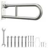 Toilet Grab Bar: 304 Stainless, 24' Fold-Up