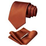 JEMYGINS Solid Color Tie & Pocket Square Set