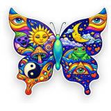 Psychedelic Butterfly Sticker 5' Vinyl Decal