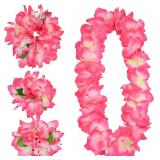 Yansanido 4 Pcs Pink Hawaiian Leis (Pink)