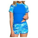 Enlifety 9-10T Girls Rash Guard Swim Set