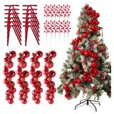 4 Pack 1.8ft Christmas Ball Garland with Bows