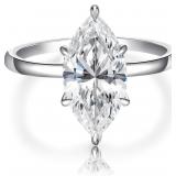 AVECON 3.5CT Marquise Ring, 14K Gold Plated