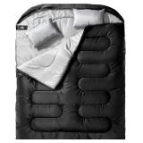 MEREZA Double Sleeping Bag, pink and black