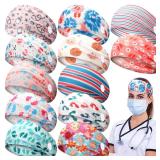 Jexine 12 Pcs Nurse Headbands with Buttons