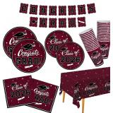 Graduation 2026 Maroon Dinnerware Set (25)