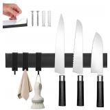 Magnetic Knife Holder with 3 Hooks, 10'