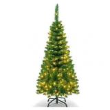 Costway 4.5ft Pre-Lit Pencil Tree 150 Lights