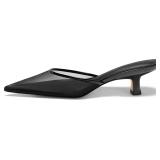 Coutgo Womens Kitten Low Heels Mules Pumps