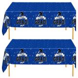 2 pcs Graduation Tablecloth 108'x54' Blue