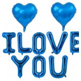 Blue Heart Balloons - I Love You (Set-10)
