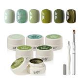 GAOY Olive Green Gel Nail Polish Set, 6 Shades