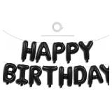 TONIFUL Black Birthday Balloons Banner Mylar