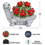 Solar Garden Turtle Statue for Patio Yard