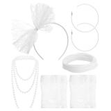 Blulu 80s Costume: Lace Headband, Gloves