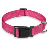 Reflective Dog Collar with Buckle, Pink S