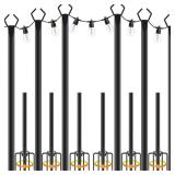 6 Pack 10 ft Metal String Light Poles