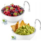 Honeydak 2 Pack Dip Chiller Bowl 70 Oz, White