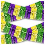 OHOME Mardi Gras Streamers - 2 Pack, 10 FT