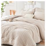 Beige full Comforter Set, 6 Pieces