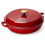 CAROTE 3.4QT Enameled Cast Iron Braiser Pan