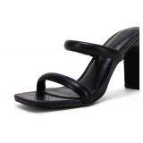 (8.5)Coutgo Women OpenToe 2 Strap Heel Sandal