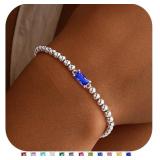 Tanzanite (December) Birthstone Bracelet, 14K-Gold
