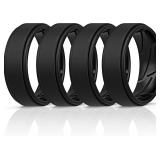 ThunderFit Silicone Rings for Men, 8mm x 2mm