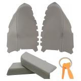 AUTOKAY 2pc Leather Front Door Panels Gray
