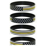 American Flag Silicone Stretch Bracelet 4-Pack