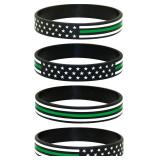 American Flag Silicone Stretch Bracelet 8-Pack